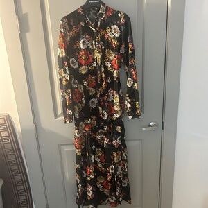ZARA floral dress Maxi with front slit